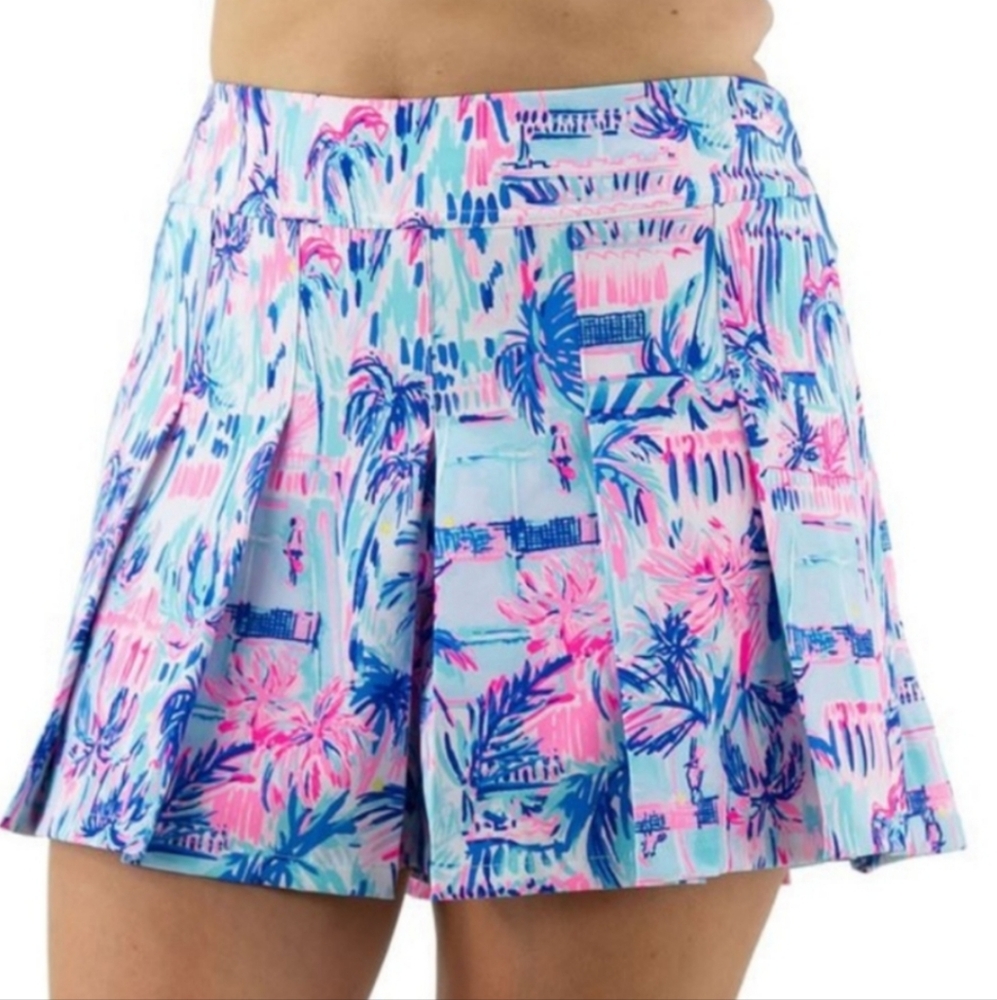 Lilly Pulitzer set Ravello Blue Print Tank Top with built-in Bra & Skort nwt - Picture 4 of 8